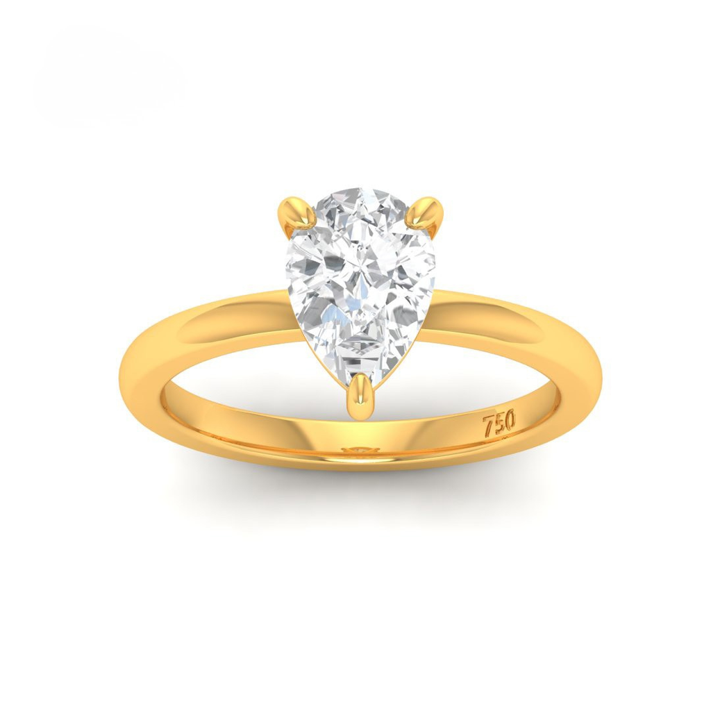 Pear Diamond Hidden Halo Engagement Ring